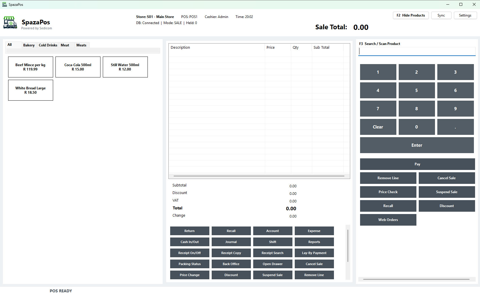 POS desktop screen
